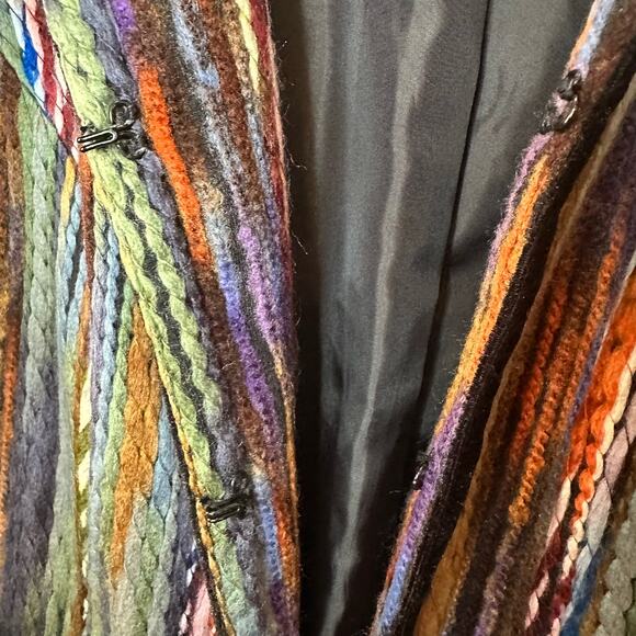 Katherine New York Multicolor Rainbow Thread Yarn Embroidered Blazer Jacket M - Picture 6 of 9